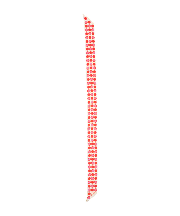 SPOTTED SILK RIBBON SCARF