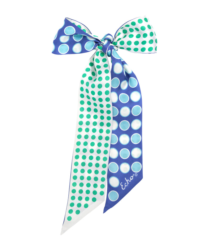 SPOTTED SILK RIBBON SCARF