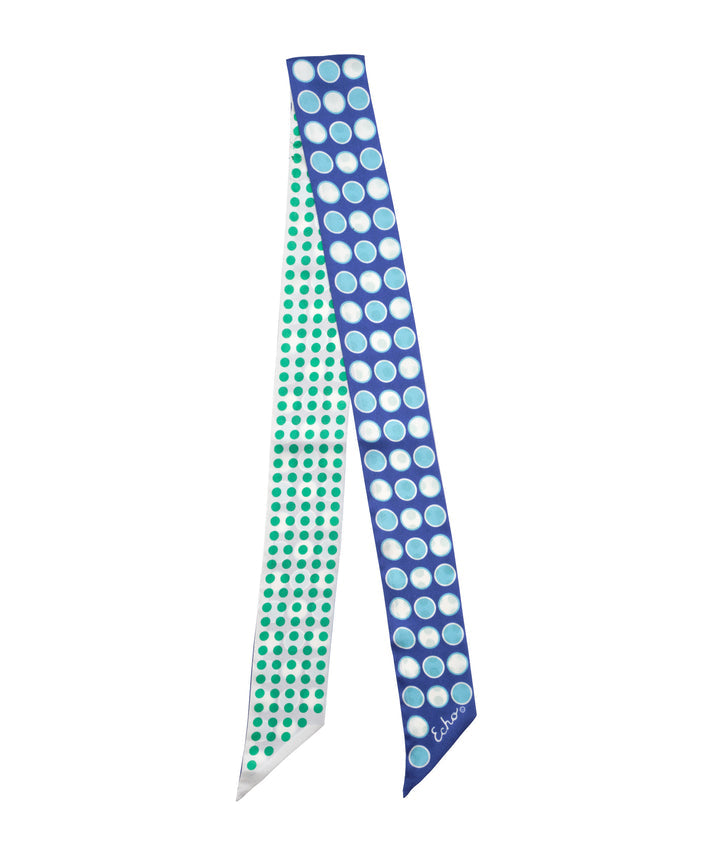SPOTTED SILK RIBBON SCARF