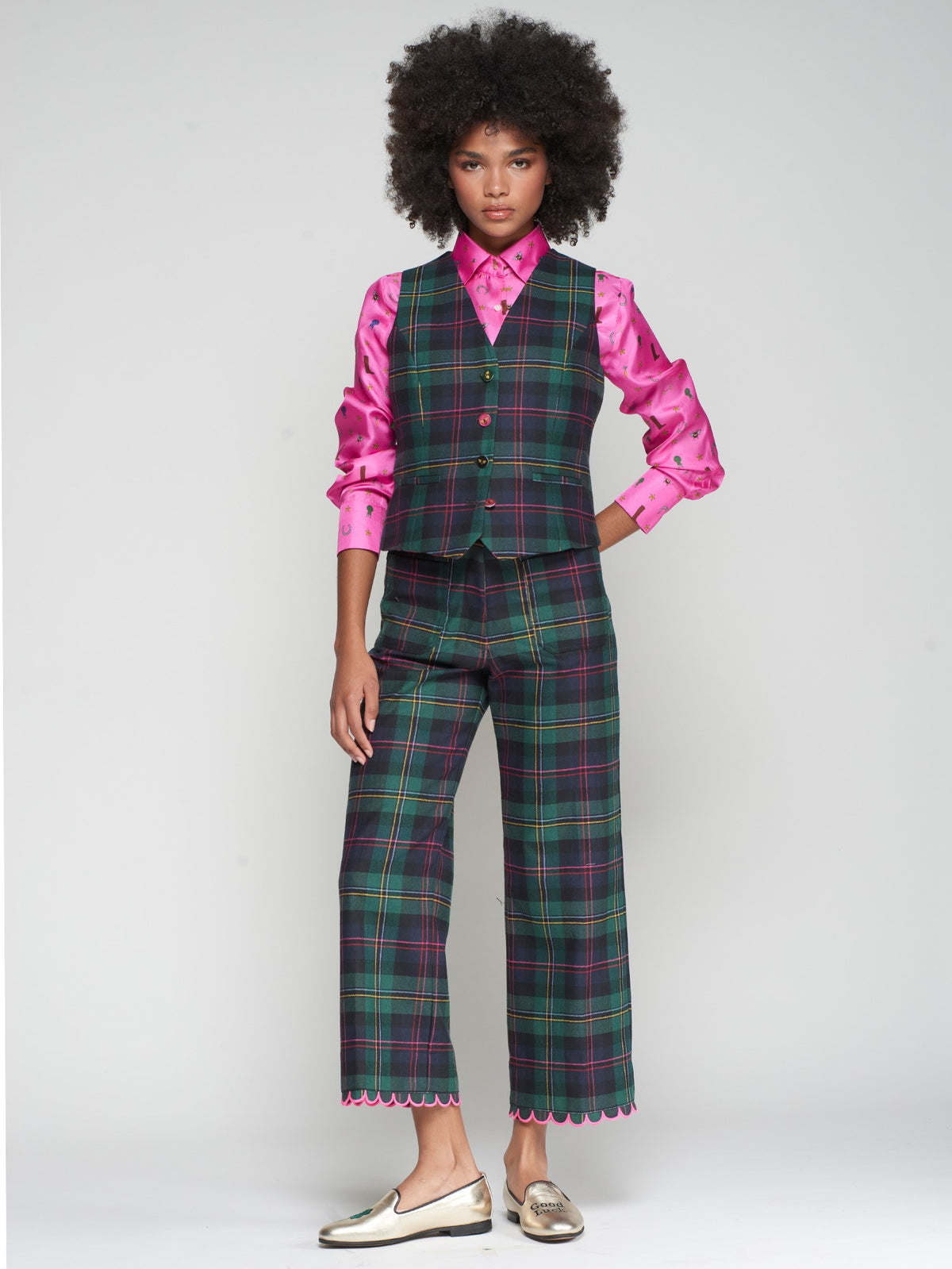 PLAID VEST