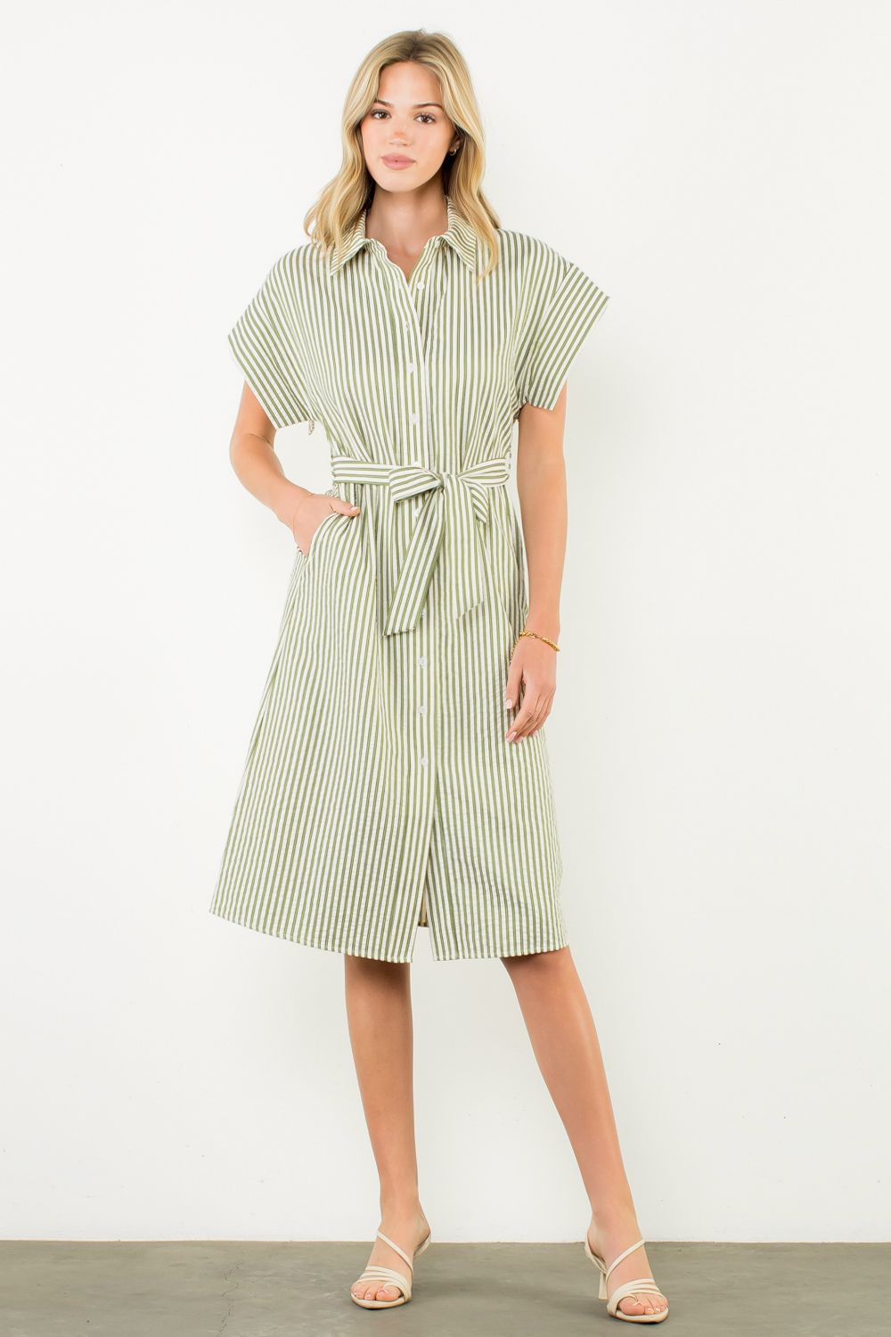 STRIPE SHIRT DRESS