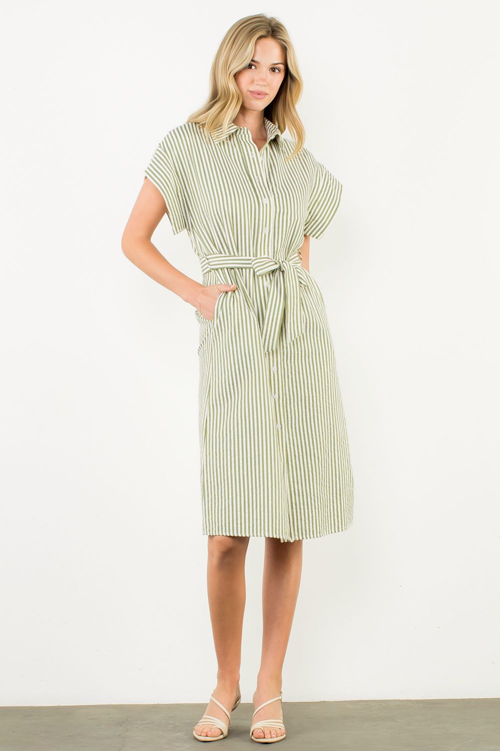 STRIPE SHIRT DRESS