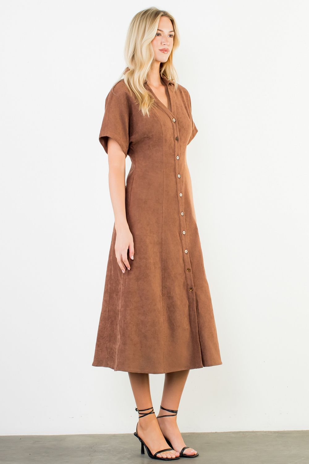 SUEDE MAXI DRESS