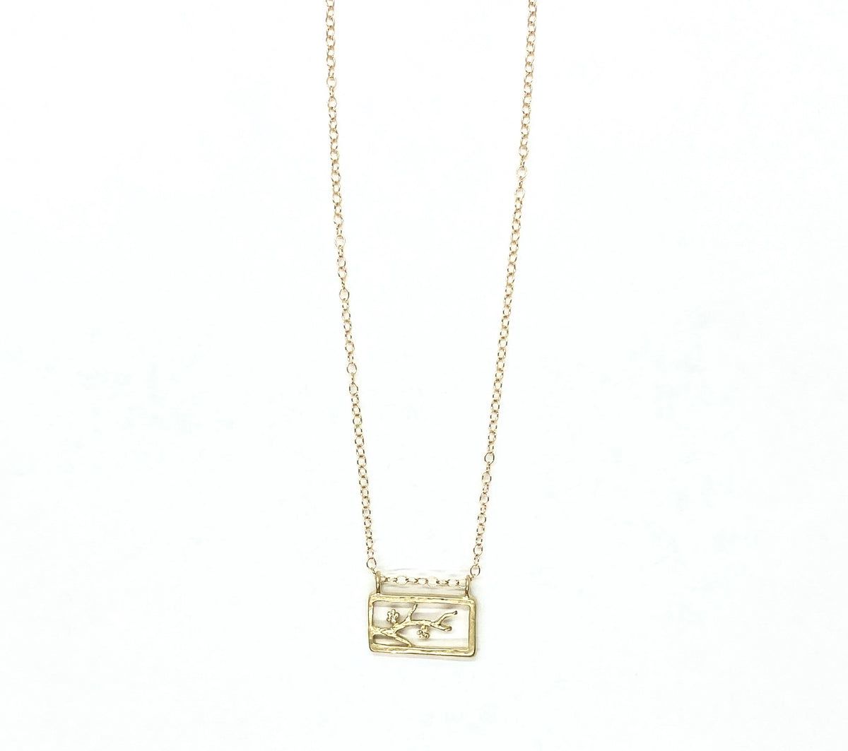 OPEN RECTANGLE BLOSSOM NECKLACE