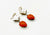 ORANGE CABOCHON/MOTHER OF PEARL EARRINGS