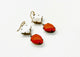 ORANGE CABOCHON/MOTHER OF PEARL EARRINGS